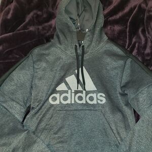 Adidas Young Mens Size LARGE in Boys Charcoal Hoodie  Excellent Condition